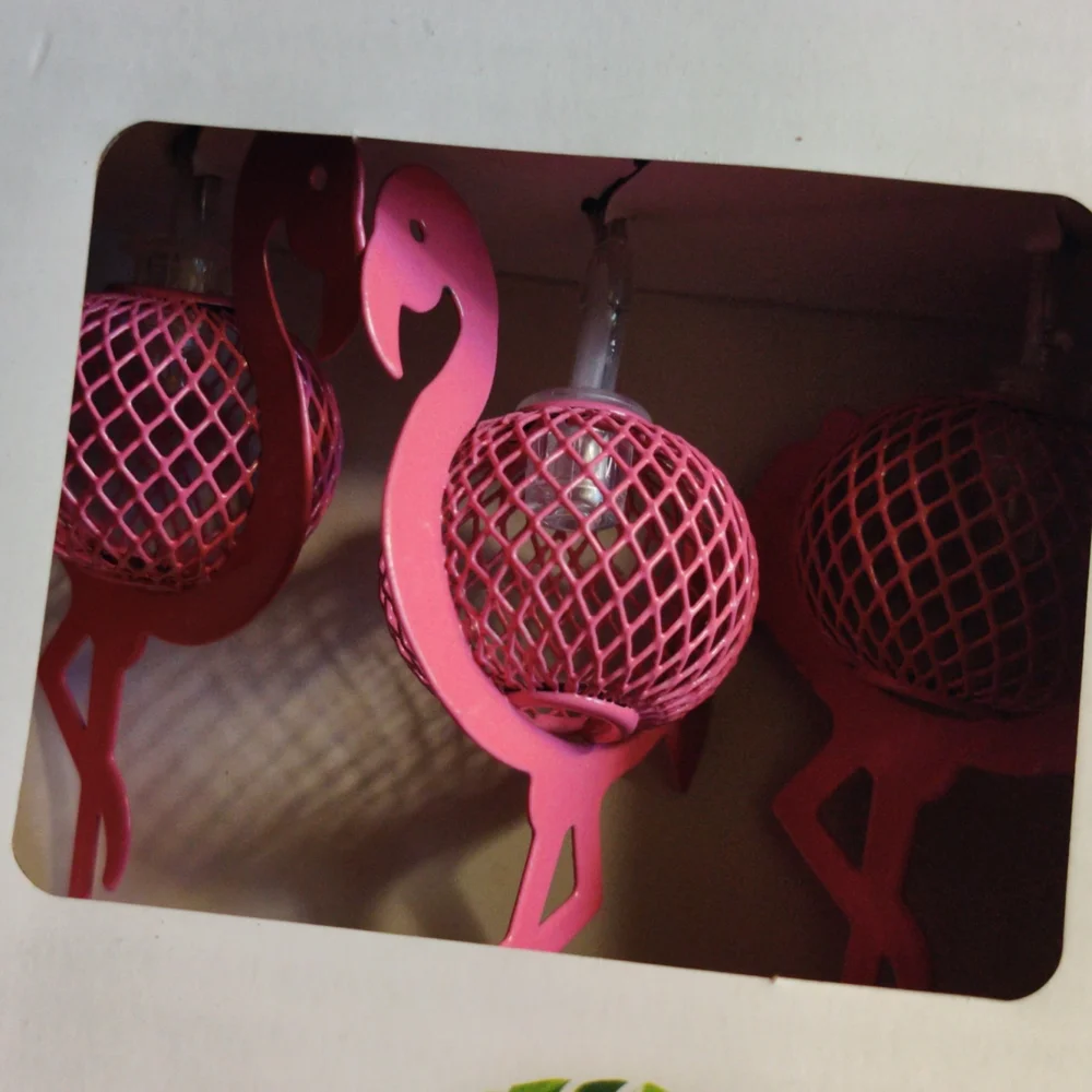 Bundle of 2 LED pink flamingo party lights